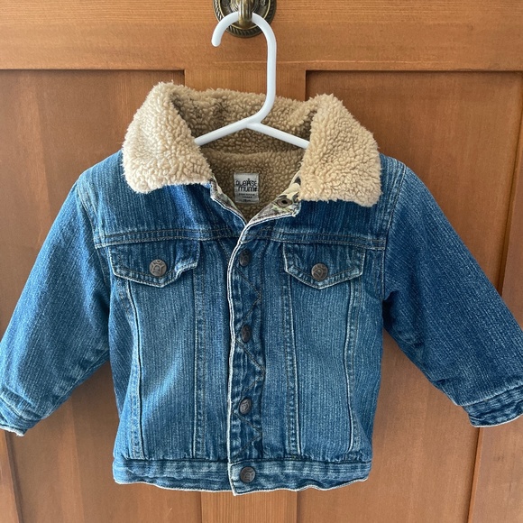 18m retro jean jacket with faux Sherpa lining - Picture 1 of 3